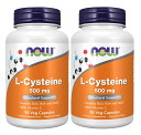 2本セット ナウフーズ Lシステイン 500mg 90ベジキャプセル - NOW Foods L-Cysteine 500mg 90veg caps