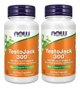2本セット テストジャック300、60錠入り NOW FOODS TestoJack 300, 60 veg caps