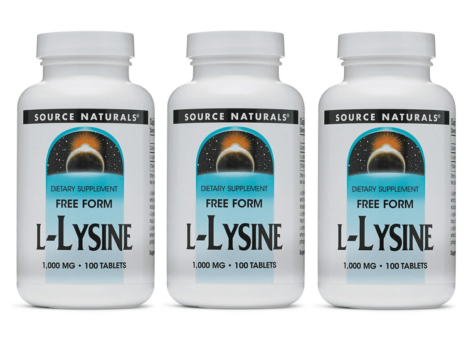 3本セット ソースナチュラルズ L-リジン 1000mg 100タブレット - L-Lysine 1000mg 100tabs 海外通販