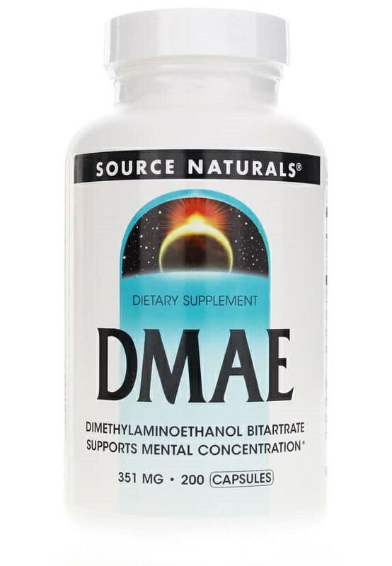 カプセルタイプ　DMAE 351 mg 200 caps Source Naturals - ソースナチュラルズ　DMAE 351 200カプセル　海外通販