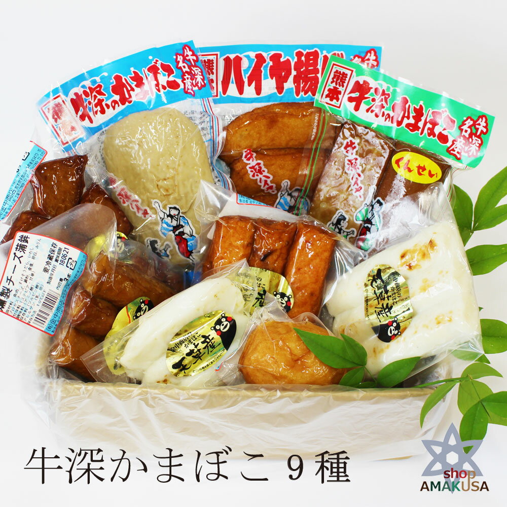 食べ物 ギフト 牛深金中商店かまぼこ9種セット (燻製 燻製チーズ チーズ焼き 魚天 ハイヤ ばくだん揚げ イワシ揚げ 牛深かまぼこ たこぴり)御礼 御祝　お中元御中元 お取り寄せグルメ 九州 土産 送料無料