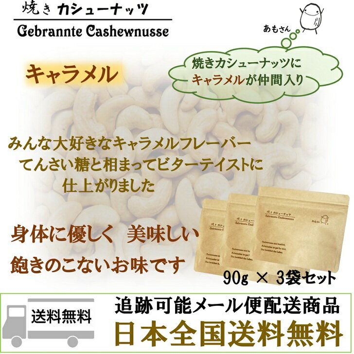 shop.andのあもさん 焼きカシューナッツ キャラメル 90g×3袋セット｜アングル2