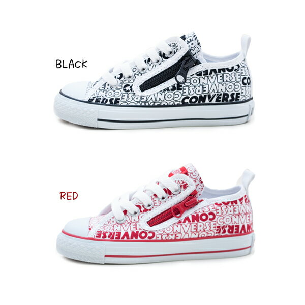 converse コンバース チャイルド オールスター N ロゴタイプス Z OX CHILD ALL STAR N LOGOTYPES Z OX スニーカー ファスナー インソール ローカット キャンバス 子供 スニーカー キッズシューズ ホワイト ブラック レッド /ST