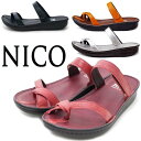 NICO ニコ NS 8825 88251 レディース サンダル 本革 日本製 クロストング クッションインソール 履きやすい カジュアル 痛くない レザー レ...