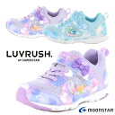 MOONSTAR ムーンスター LV 1080 LUVRUSH ラブラッシュ スーパースター ジュニアシューズ パワーバネ マジックテープ シューズ 運動靴 キッズ 女の子 通学 運動会 パープル サックス /ST