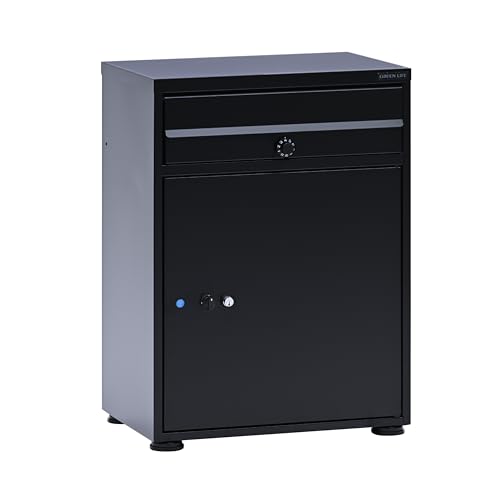 グリーンライフ 宅配ボックス ポスト一体型 大容量 屋外 戸建て用 置き配 置くだけ設置 防犯対策 鍵付..