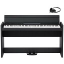 KORG コルグ 電子ピアノ 88鍵盤 LP380 USB ブラック 黒 日本製 温かみを感じる木製 純正ヘッドフォンとペダルが付属