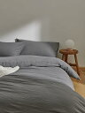 クモリ(Kumori) 寝具カバーセット 布団カバーセット 洗いざらし シワ加工 水洗い やわらか (掛け布団カバー ボックスシーツ 枕カバー)吸水速乾 丸洗い...