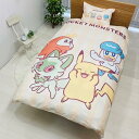 MORIPiLO モリシタ 布団カバーセット ポケモン ピカチュウ 150x210cm シングル ポケットモンスター キャラクター グッズ (掛け布団カバー・枕カバー) パルデア ベージュ 4621400