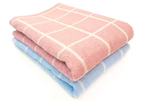 Kosugizen バスタオル グラフチェック 2色各1枚入 60×120cm 乾きやすい薄手タイプ デイリーユース 2枚セット ZG-6803-2 Kosugizen バスタオル グラフチェック 2色各1枚入 60×120cm 乾きやすい薄手タイプ デイリーユース 2枚セット ZG-6803-2