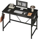 YeTom パソコンデスク pc 幅100*奥行48cm つくえ シンプル 収納袋付き勉強机 フック付き学習机 オフィス モニターアーム取付対応 組立簡単 在宅 テレワーク 黒い