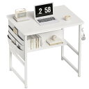 YeTom 机 pcデスク ミニ コンパクト ラック付き パソコンデスク 幅60cm×奥行45cm 収納袋付き 勉強机 下棚付き 学習デスク 学習机 省スペース 在宅ワーク 事務机 白い