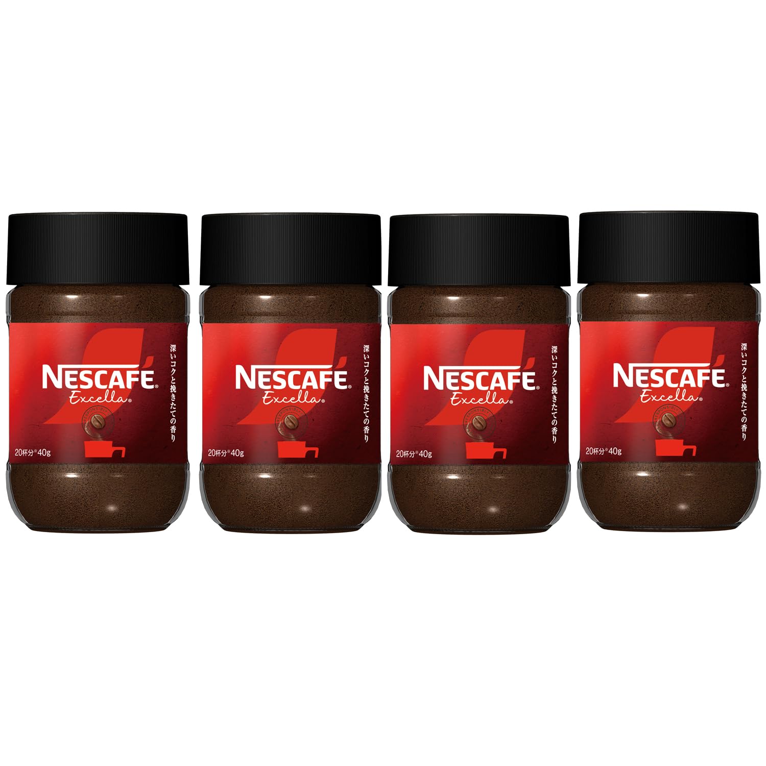 ネスカフェ エクセラ 40g×4瓶(80杯分) ,レギュラー ソリュブル コーヒ−