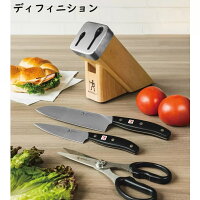 【ナイフブロック付き】ヘンケルス ディフィニション 4P　キッチンバサミ付き 2本...