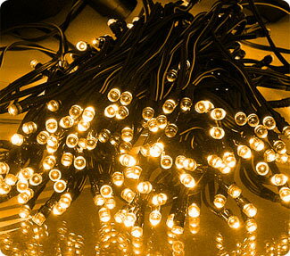 イルミーネション ライト LED ストリングライト12m ソーラー式 電球色 デコレーションライト ガーデンライト ストレートライト ソーラーライト お庭 パティオ 装飾 照明 電飾 ランプ テープライト イルミ クリスマス イベント 吊り下げライト