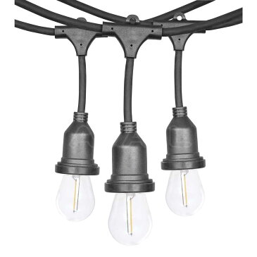 LED電球 ストリングライト 14.6m 防雨 IP44 イルミネーションライト 24球 屋外用 防水 デコレーションライト 吊り下げライト ガーデンライト 照明 庭 パティオ ライティング クリスマス ストレートライト グランピング 装飾 電飾 ランプ 店舗 イルミ つらら イベント