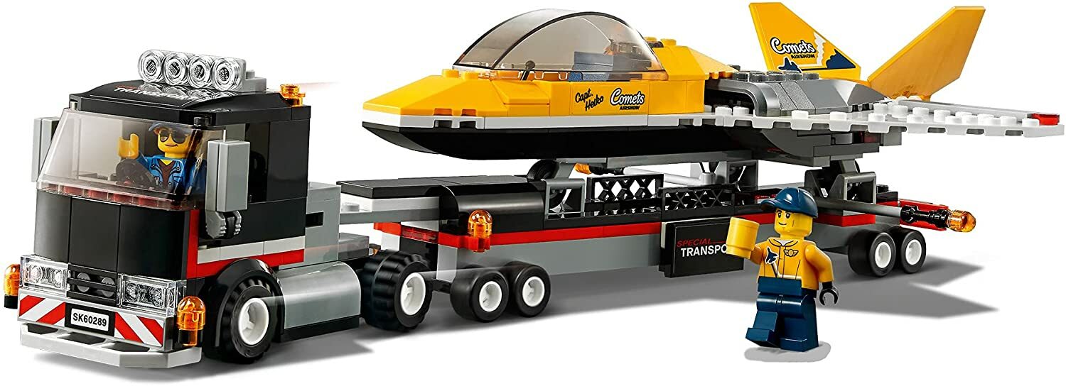 レゴ シティ航空ショーのジェット輸送車 60289 5才以上　LEGO CITY ブロック おもちゃ 知育玩具 レゴブロック レゴジャパン 男の子 はたらくのりもの シリーズ セット 連結式トラック ジェット機 飛行機 車 乗り物 組み立て 航空機 空