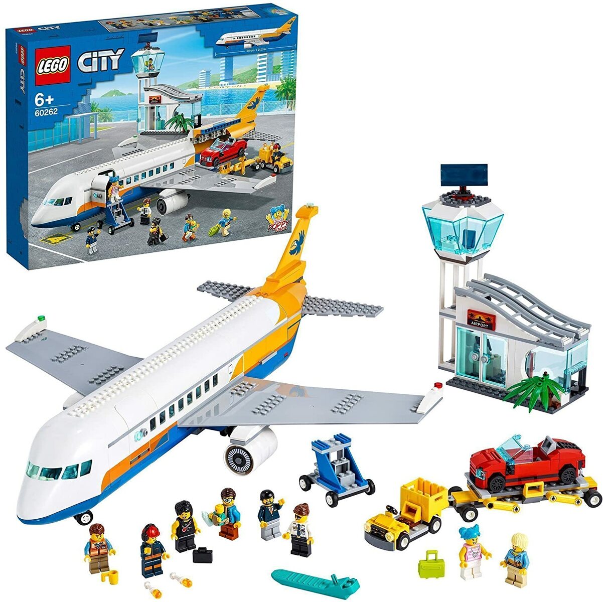 レゴ シティ パッセンジャー エアプレイン 60262 6才以上　LEGO CITY ブロック 飛行機 ジェット機 航空機 おもちゃ 知育玩具 レゴブロック 男の子 はたらくのりもの 働く車 ターミナル トラック組み立てセット 車 乗り物 航空機のサムネイル