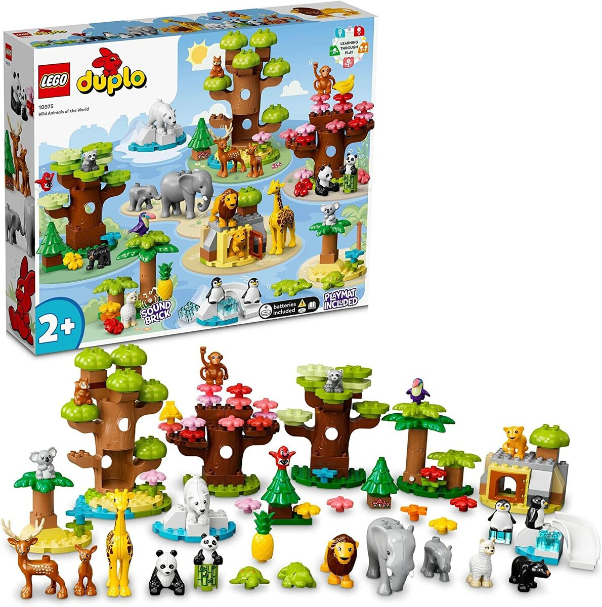 レゴ デュプロ 世界の動物 10975 デュプロのまち 141ピース　LEGO duplo ブロック 知育玩具 おもちゃ ホビー 男の子 女の子 レゴブロック 動物 パーツ プレイセット 自然 世界地図 マット 2歳以上のサムネイル