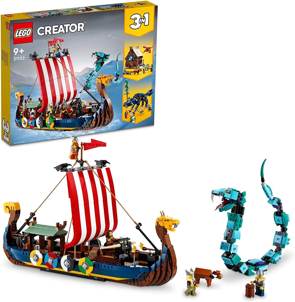 LEGO レゴ クリエイター 海賊船とミッドガルドの大蛇 31132 レゴブロック 知育玩具 男の子 ブロック 海賊 ごっこ遊び 海賊ごっこ 3in1 おもちゃ ホビー 子供 こども ディスプレイ 誕生日 プレゼント