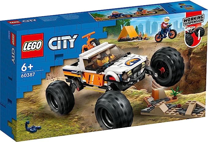 レゴブロック（男の子） レゴ シティ 4WDオフロード・アドベンチャー 60387　LEGO CITY ブロック おもちゃ 車 キャンプ 自転車 マウンテンバイク 知育玩具 レゴジャパン ごっこ遊び 旅行 人形 小学生 組み立て 誕生日 プレゼント