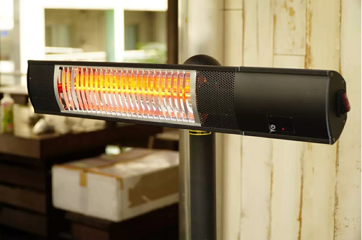 クレスター 屋外用 ピクシーヒーター スタンド付き HEAT-R-101BSH ブラック　近赤...