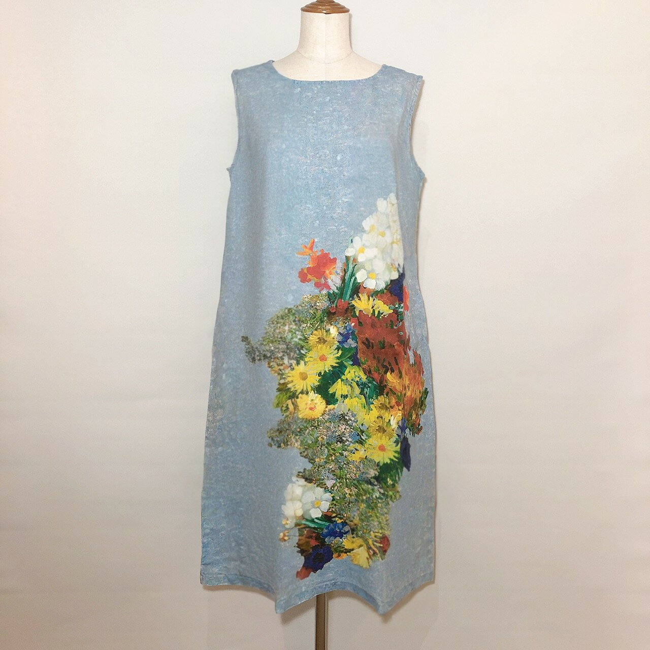 リネン ワンピース プリンツオンリネン リトアニア 名画 フィンセント ファン ゴッホ 花咲くマロニエの..