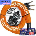 Homwarm バイクロック チェーンロック バイク 自転車 ワイヤーロック φ(直径)22mm×1200mm 頑丈 盗難防止 鍵3本セット