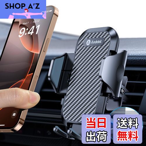 【2024年改良/最強の安定感】 Andobil スマホホルダー 車 【改良クリップ】 エアコン吹き出し口 車 スマホスタンド 取付簡単 車載ホルダー 片手操作...