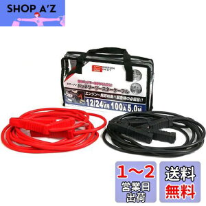 エマーソン(Emerson) 車用バッテリーブースターケーブル 12V 50A 3.5m ハイブリッド車救援端子対応 取っ手付き収納バッグ付き 【対応車種】軽自動車~中型自動車(1600ccクラスまで) EM-375