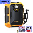 AstroAI エアコンプレッサー 車の空気入れ 自動車用 DC 12V 100PSI LEDライト付き 自動電源オフ リアルタイム画面 米式/仏式対応 自転車...