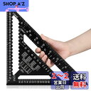Beslands三角定規 木工用 丸鋸定規 30*30cm 両面目盛り 12インチ アルミ合金 ブラック 分度器 45度ケガキ工具 大工道具 測量用品 0-90...