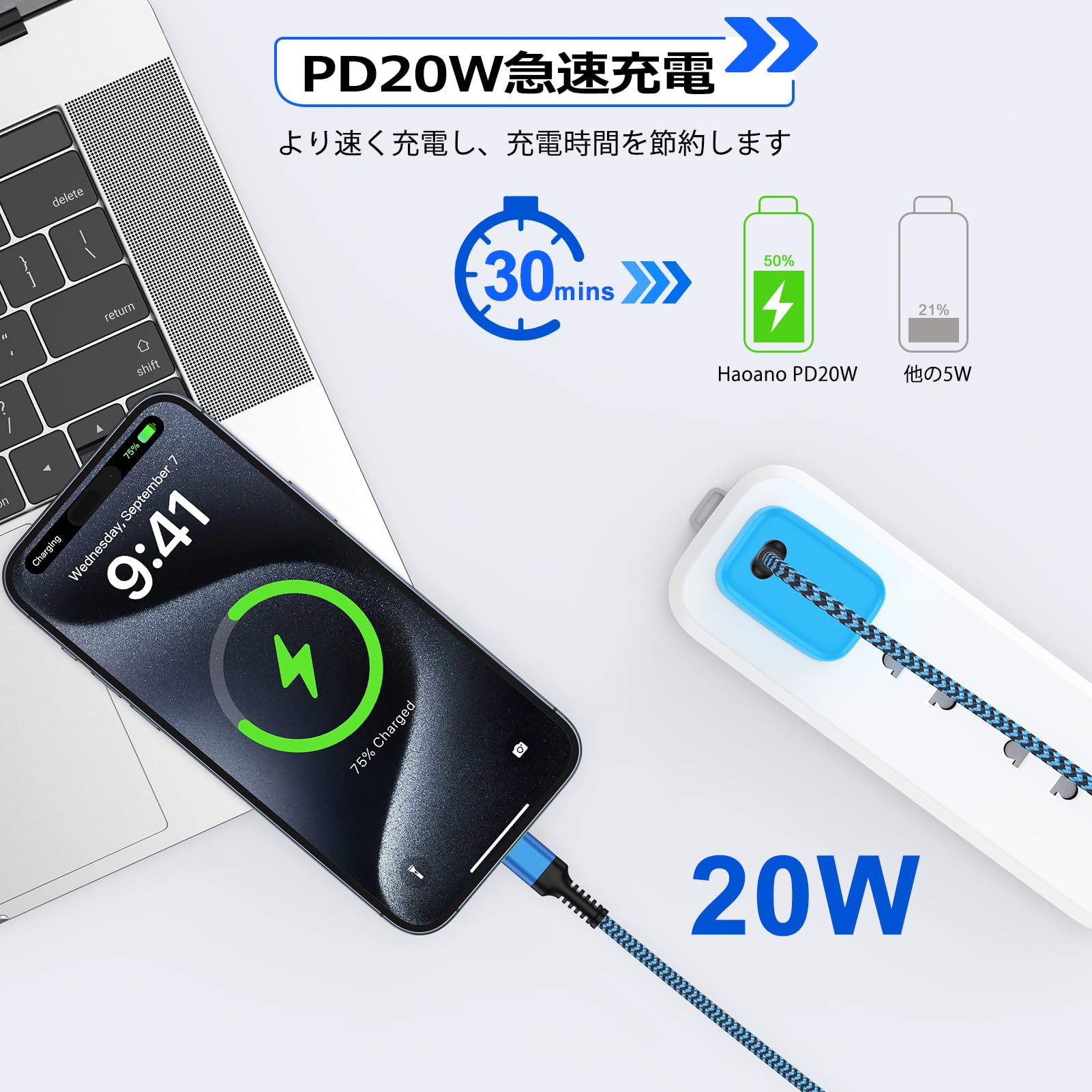 【送料無料】タイプc iPhone16 充電ケーブル 2本【0.3M+0.9M】 短い PD対応 20W急速充電 データ転送 usbc to usbc ケーブル Haoano タイプc アンドロイド充電ケーブル 超高耐久ナイロン iPhone 15/16/iPad Air/Mini/Galaxy S24など対応