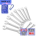 LEONTOOL ミニスパナセット 極薄スパナ 10本組 4mm~11mm コンビスパナセット コンビレンチ コンビネーションレンチセット 片目 片口 ミリ規格 薄型 軽量 カラビナ 収納袋付き ショートタイプ メートル製 作業工具 父の日 ギフト お父さん プレゼント