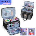 Luxja 裁縫箱 大容量 裁縫バッグ 二段式収納 マルチポケット 裁縫道具 収納 持ち運び用 ソーイングバッグ バッグのみ グレー