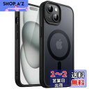 JEDirect iPhone 15 6.1インチ用 マグネット ケース MagSafeに対応 半透明のマット背面 薄型 耐衝撃 カバー (ブラック)