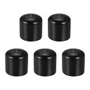 【送料無料】DMiotech 5個 内径28 mm ブラック ねじプロテクター ゴムのエンド キャップ ボルトカバー ネジ ボルト 家具 パイプ用