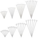 【送料無料】PH PandaHall 9ピン tピン シルバー 800本セット 20mm/30mm/40mm/50mm アクセサリーパーツ ステンレス ピアス ブレスレット ネックレス ハンドメイド材料 DIY用 手芸素材 収納ケース付き