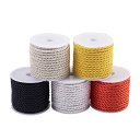 【送料無料】Beadthoven 5巻セット 5色 線径約3mm ポリエステル製 ツイストコード ポリエステルコード アクセサリー用糸 ジュエリー作り DIY ハンドメイド 手芸材料 手作り素材 クラフト用品 約5m/巻