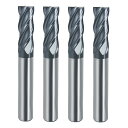 Kimlonton超硬 スクエア エンドミル 4刃 TiAlNコート スパイラルフルート エンドミルビット 刃径 6mm 全長 50mm 4本セット CNCスト...