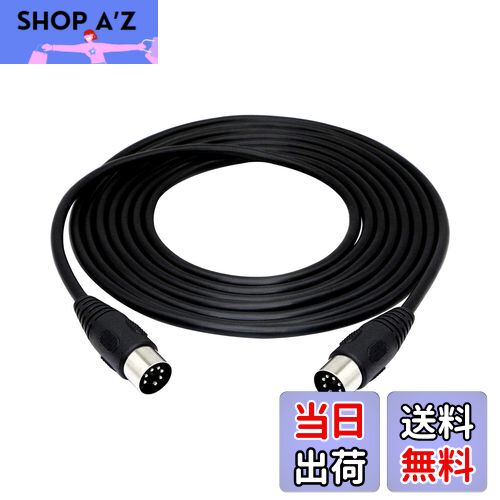 【送料無料】SinLoon midiケーブル、7-Pin DIN10midiケーブル、 ft DINオス - オス オーディオMIDI延長ケーブル MIDIキーボード（シンセサイザー、オルガン、エレクトリックピアノ、MIDIギターなど）Black(3M 7DIN M-M)