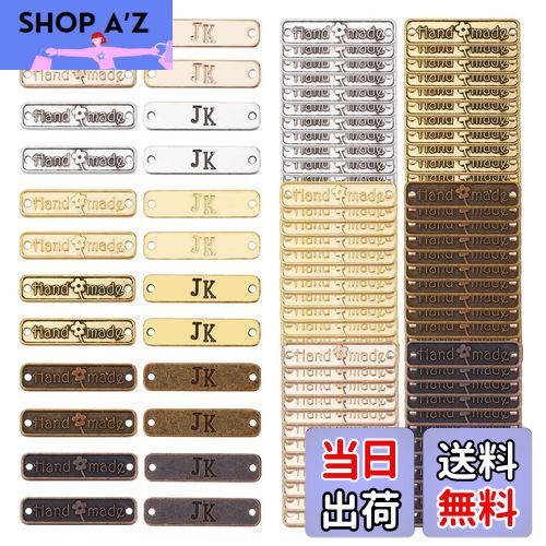 【送料無料】PH PandaHall 120個入 メタルタグ ワッペン 刺繍タグ 打刻プレート ハンドメイドタグボタ..