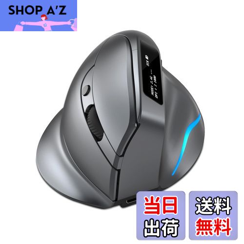 【送料無料】Lefon 垂直マウス ワイヤレスマウス エルゴノミックスマウス 1000/1600/2400/3200 4段階DPI調節可 OLEDディスプレイ バッテリー残量提示 USB充電式 8ボタン 光学式 静音 Windows/MacOS 対応