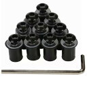 【送料無料】スクリーンボルト ウェルナット 10個セット 5mm ボルト 六角レンチ 付き ボルト バイク の ウィンドシールド スクリーン カウルやスクリーンの固定 カヤック オートバイ バイク用