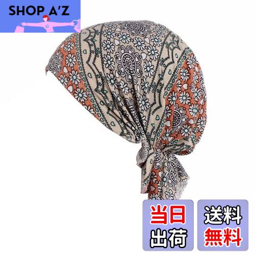 【送料無料】[Xiang Ru] ニット帽子 レディース バンダナ 夏 冷房対策 ターバン バンダナキャップ ケア帽子 抗がん剤 がん治療 バンダナ 花柄 オシャレ 可愛い 素敵 通気 暑苦しくない 仕事も コットン 室内用 春夏秋冬 柔らかい 被りやすい 便利 タイプB