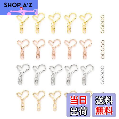 【送料無料】YFFSFDC キーホルダー金具 20個 回転カン付き ワンタッチキーホルダー カワイイ DIY用パーツ 手作り キーリング シルバー ゴールドなど...