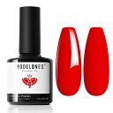 Modelones ジェルネイル シアーカラージェル 単色 透明感ある 15ml UV/LED対応 初心者&プロ適用 ポリッシュタイプ セルフネイル(赤)