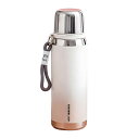 【耐熱性に良質ステンレス】IOLOYU 水筒 600ml 魔法瓶 保冷 ウォーターボトル ステンレスマグ 800ml ステンレスボトル water bottle 大容量 子供 保温ボトル 洗いやすい 手を入れて洗える 真空断熱ボトル アウトドア 女の子 保温マグ 漏れない水筒 (ホワイト+オレンジ+