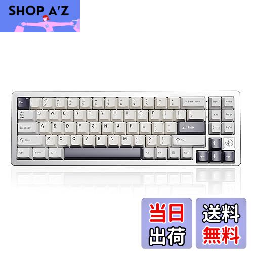 楽天SHOP A’z 楽天市場店【送料無料】YUNZII AL71 メカニカルキーボード 68％ コンパクト フルアルミCNC加工 ガスケット構造 [Bluetooth/2.4G/USB-C 三モード接続] ホットスワップ対応 NKRO RGBバックライト Win/Mac両対応 技適認証済み プレゼント対応（シルバー、クリスタルホワイトスイッチ）