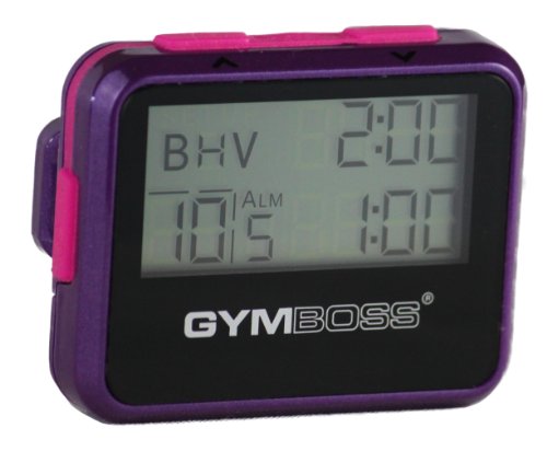 【送料無料】Gymboss インターバルタイマーとストップウォッチ - バイオレット/ピンク メタリックグロス